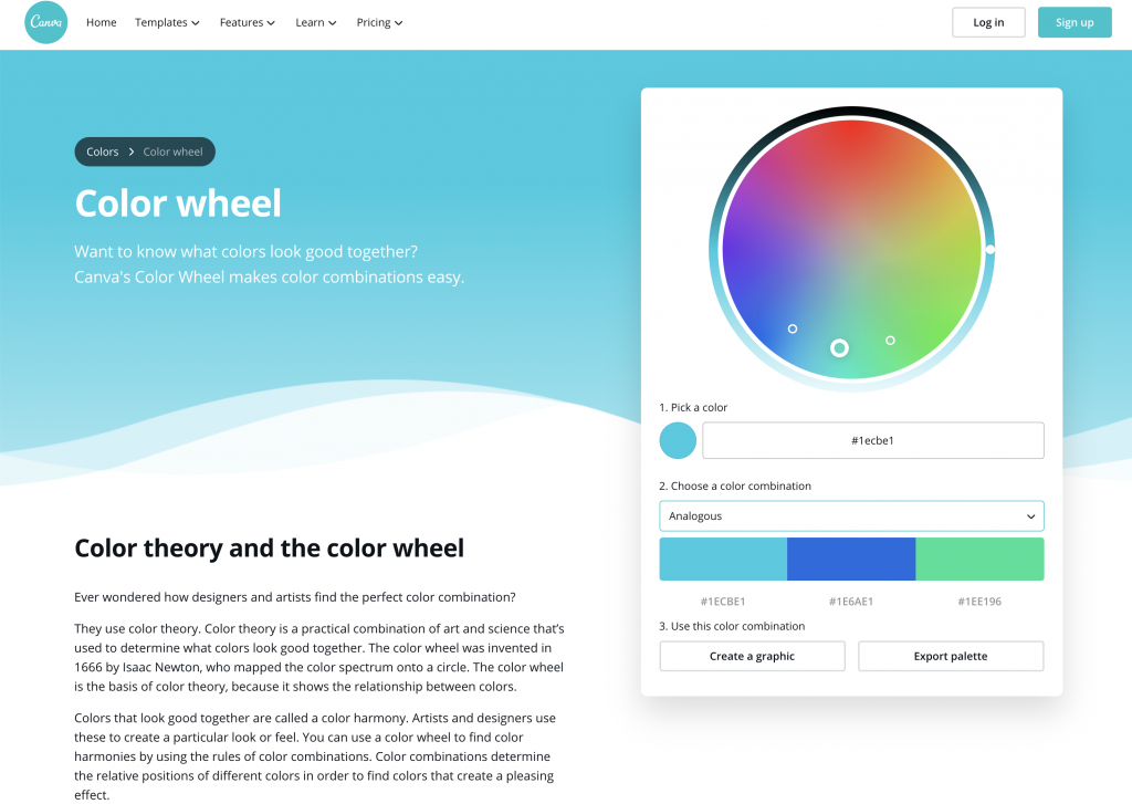 Canva color wheel color generator