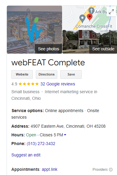 Local Google Business Profile Example 1