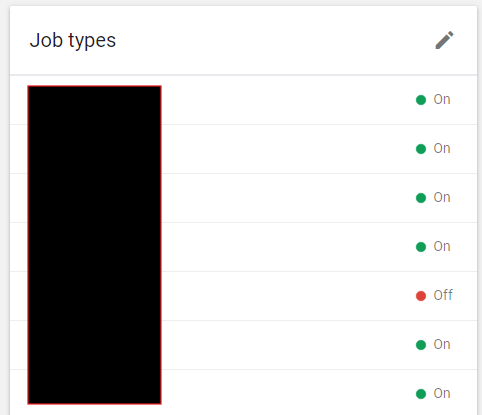 LSA Job Type Settings