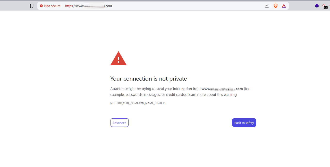 Cert Error Example SSL
