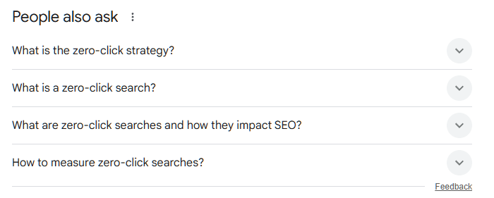 People also ask SERP example